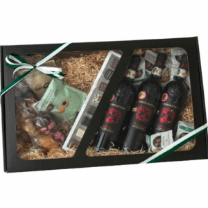 Stor gaveæske med rude matsort, 55X35X12 cm. Tom, Design selv. Uden vores varer