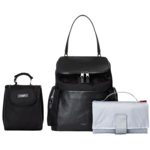 Storksak Pusletaske - Læder - Alyssa - Black/Gunmetal