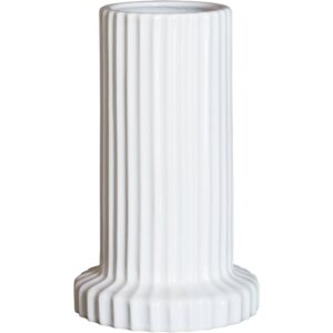 Stripe vase, shiny white