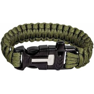 Survival Paracord armbånd m. ildstål og fløjte