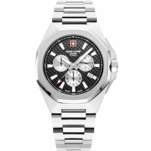 Swiss Alpine Military Typhoon chronograph Steel Black Herreur
