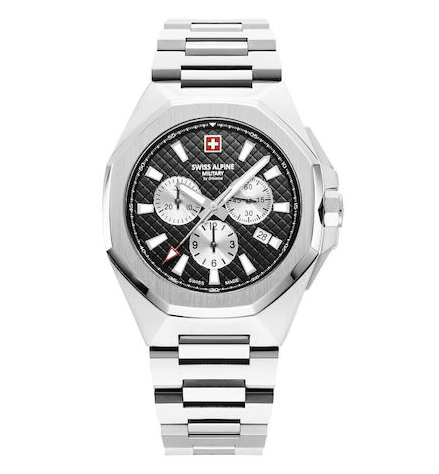 Swiss Alpine Military Typhoon chronograph Steel Black Herreur