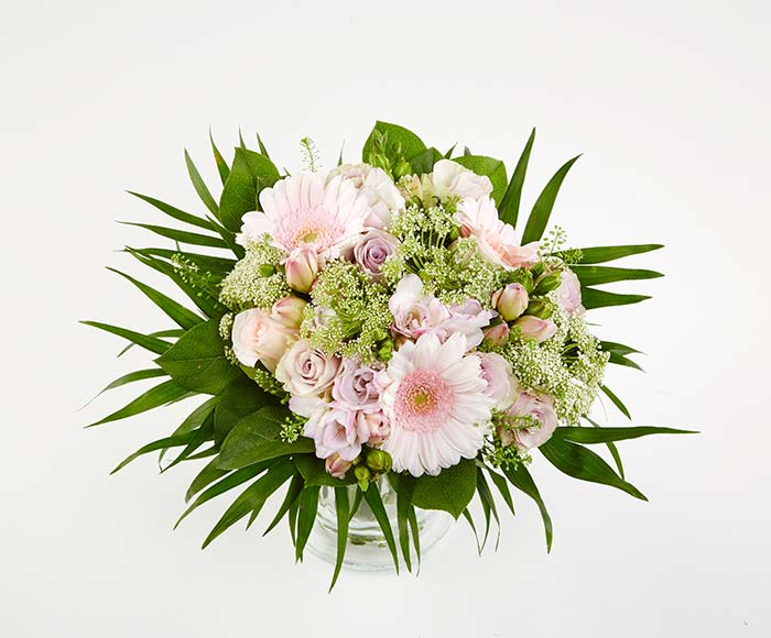 Tæt buket i pastelfarver - Send blomster med Bloomit
