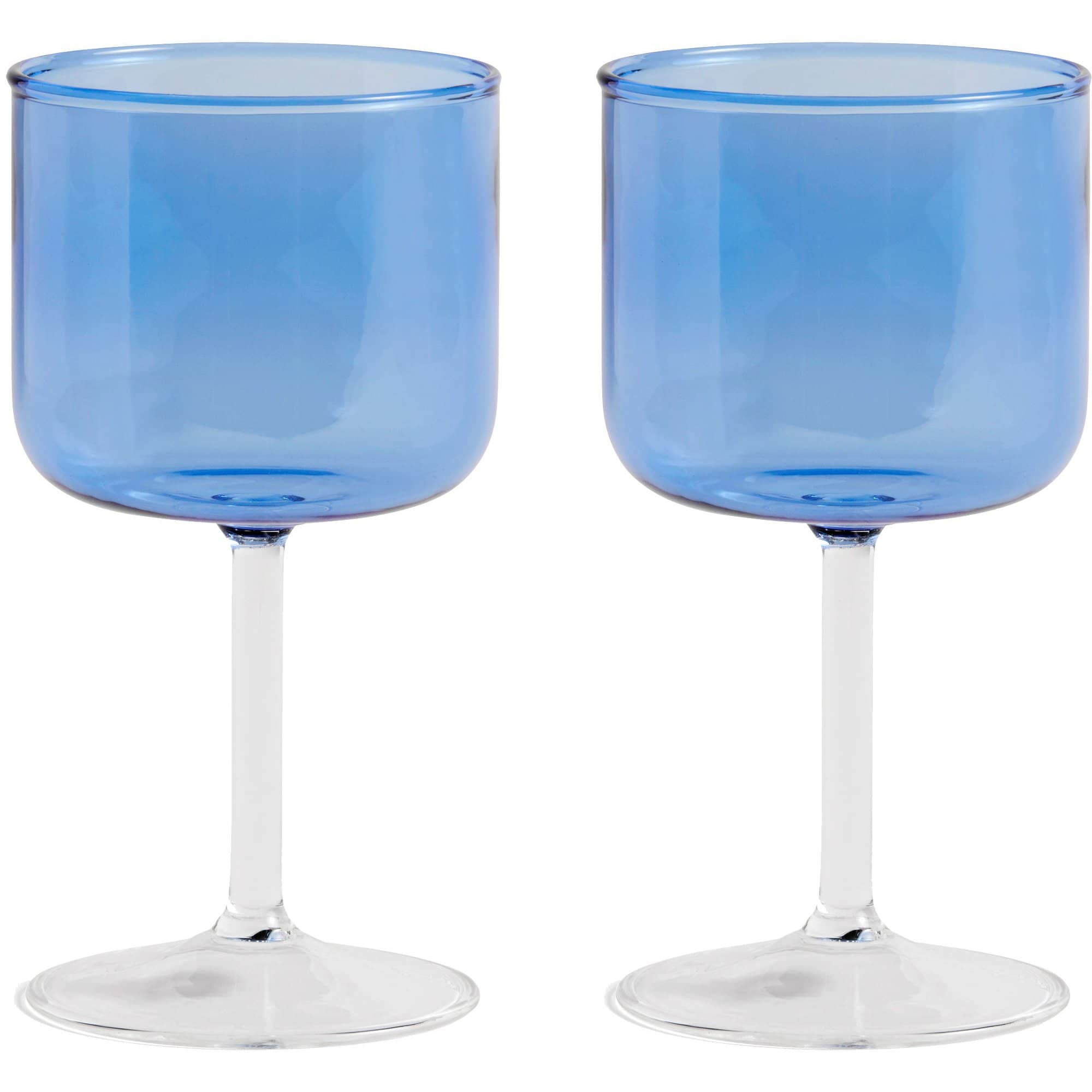 Tint vinglas, 2 stk, blå klar