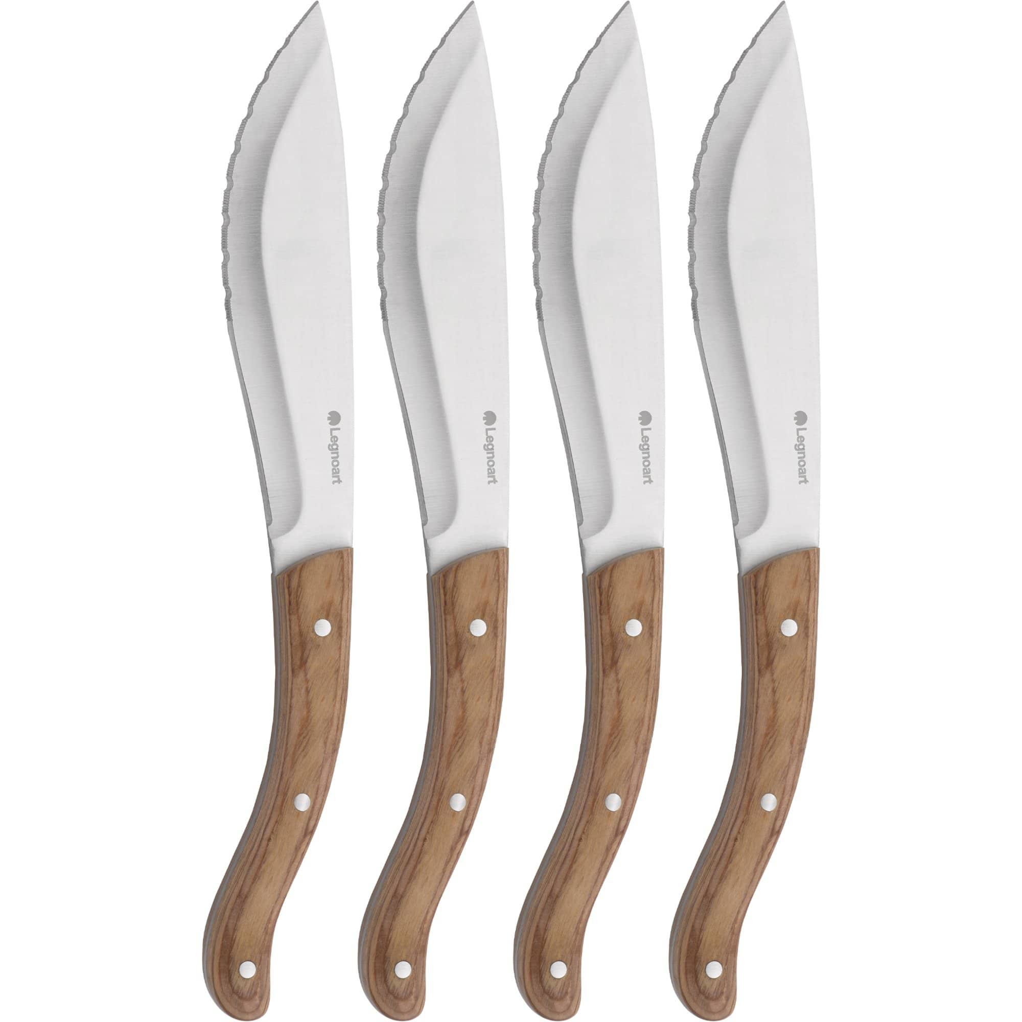 Tomahawk steakkniv, lyst træ, 4 stk.