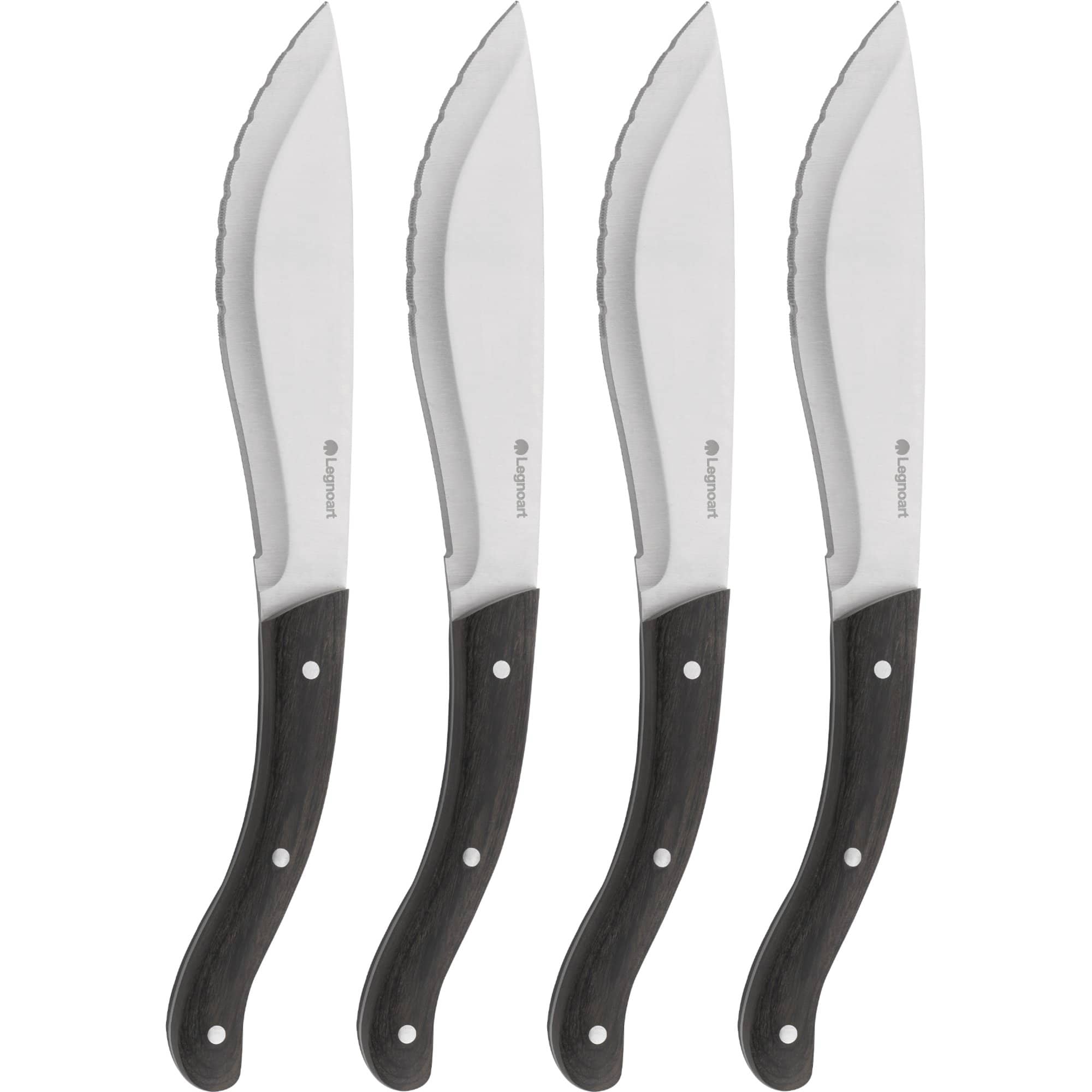 Tomahawk steakkniv, mørkt træ, 4 stk.