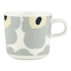 Unikko kaffekop 2 dl, hvid/grå/sand/blå