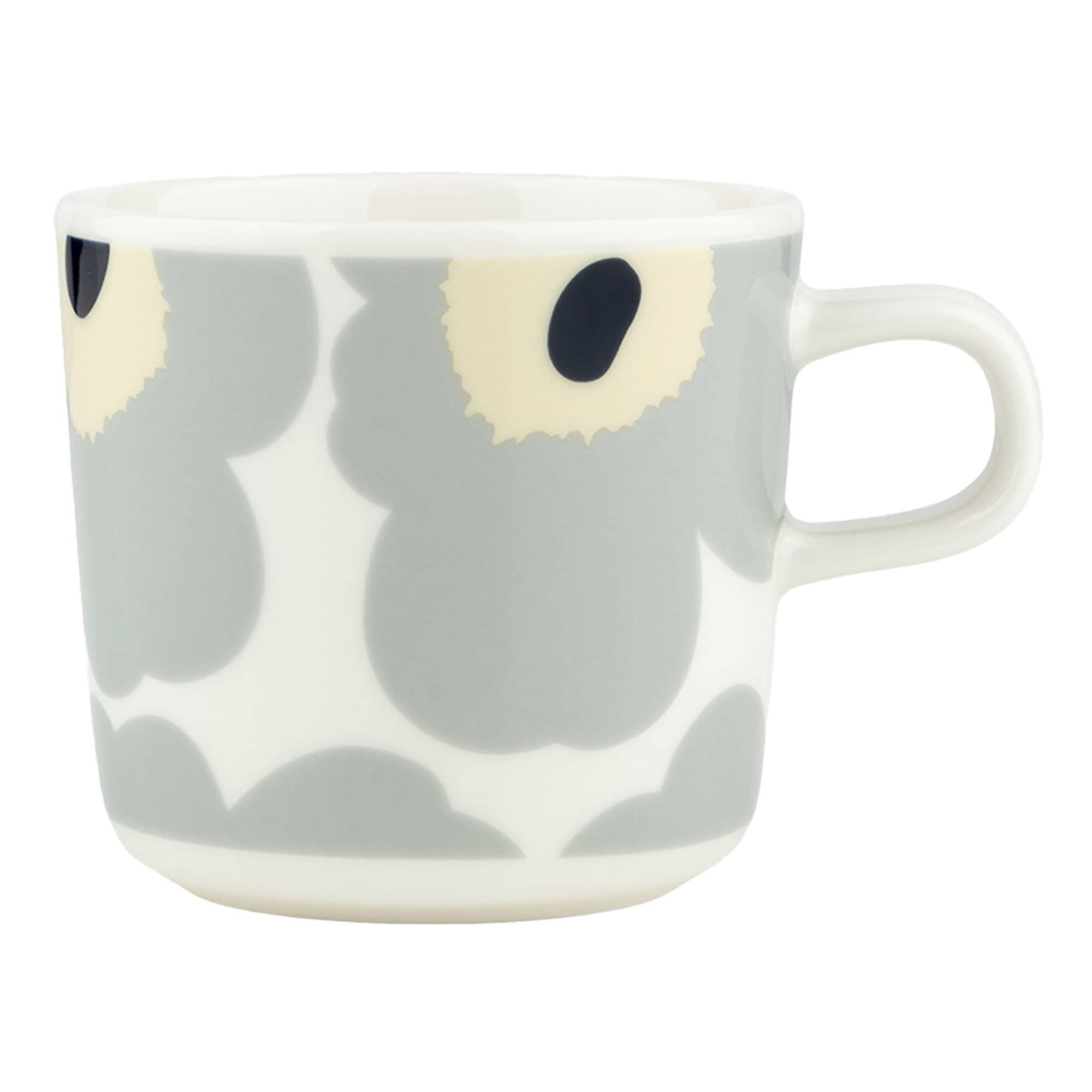 Unikko kaffekop 2 dl, hvid/grå/sand/blå