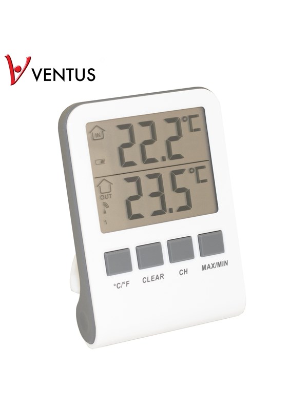 VENTUS Digitalt inde-/udetermometer hvid WA118