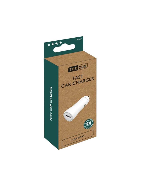 Vivanco 1xUSB-billynoplader 2,1A Hvid