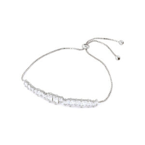 #WhiteCandy Silver armbånd 26 cm - Rhodineret Sterling sølv med klare zirkoner