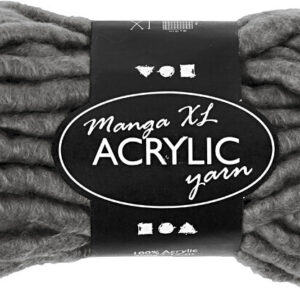 Xl Kæmpe Akryl Garn - Polyacryl - L 17 M - Manga - Grå 200 G