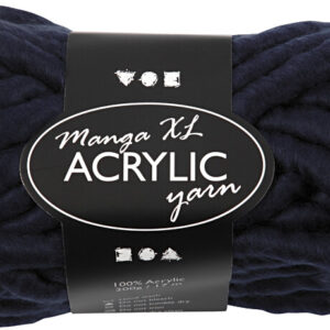 Xl Kæmpe Akryl Garn - Polyacryl - L 17 M - Manga - Mørk Blå 200 G